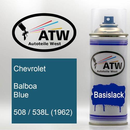 Chevrolet, Balboa Blue, 508 / 538L (1962): 400ml Sprühdose, von ATW Autoteile West.